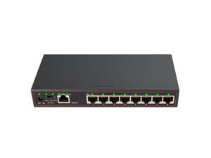 100M+1000Mbps 9-Port Switch Gigabit Switch Lan Splitter VLAN Support Network Ethernet Switches 1G RJ45 Hub, EU Plug