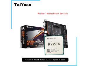 AMD Ryzen 5 5500 R5 5500 CPU + GIGABYTE GA A520M AORUS ELITE Motherboard Suit Socket AM4 All but without cooler