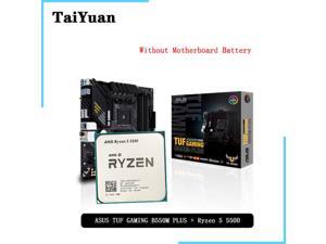 AMD Ryzen 5 5500 R5 5500 CPU + ASUS TUF GAMING B550M PLUS Motherboard Suit Socket AM4 All but without cooler