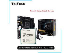 AMD Ryzen 5 5500 R5 5500 CPU + ASUS TUF GAMING B550M PLUS (WI-FI) Motherboard Suit Socket AM4 All but without cooler