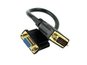 1Ft/0.3m DVI 24+5 Male to VGA Female M/F Adapter Cable Video Monitor Converter