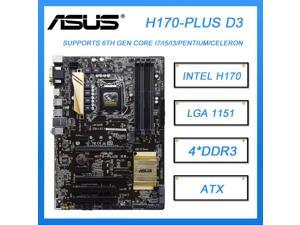 Asus H170-PLUS D3 1151 Motherboard DDR3 64GB H170 Motherboard PCI-E 3.0 M.2 USB3.0 ATX For Core i5-7600K i3-6320 cpus