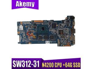Akemy For Acer Switch 3 Sw312 Sw312-31 Tablet motherboard Mainboard logic board T8202_PCB_MB_V6 SR2Z5 N4200 CPU +64G SSD