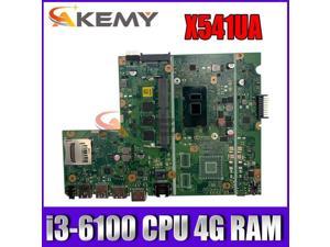 Akemy X541UA 4GB memory With i3-6100CPU mainboard For ASUS X541UV X541UA X541U laptop motherboard Tested Working