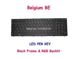 RGB Colourful Backlit Keyboard For CLEVO PA70 PA71 PA70EP6(-G) PA71EP6(-G) PA70ES(-G) PA71ES(-G) Belgium BE Black LED PER KEY