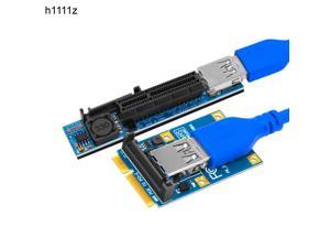 Riser Mini PCI-E to PCI Express X4 Riser Card Extender Card Adapter 15Pin SATA Power Connector with USB3.0 Cable Extension Cable