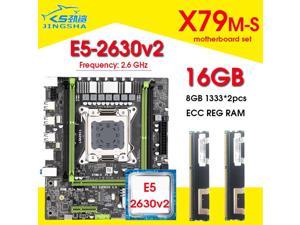 X79 Motherboard Set  Intel Xeon E5-2630 v2 CPU M.2 MATX With 2cps *8GB =16GB DDR3 1333MHz 10600 ECC REG RAM M.2 SSD interface