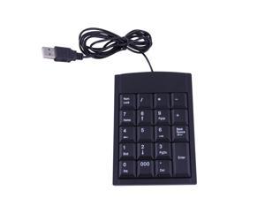 Hot 1pc mini USB Wired Numeric Keyboard Keypad Adapter 19 Keys for Laptop PC Black est