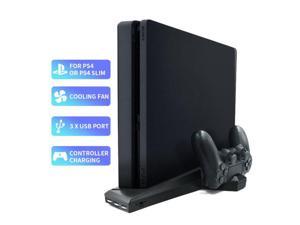 For PS4/PS4 Slim Vertical Stand with Cooling Fan Dual Controller Charger Charging Station For SONY Playstation