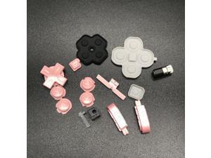 for Nintendo 3DS Barrel Hinge Axle With All Buttons And Silicone LR trigger PINK Color