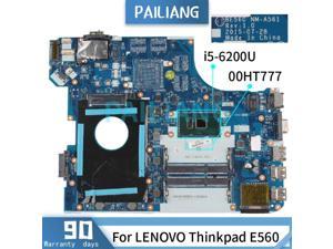Laptop motherboard For LENOVO Thinkpad E560 i5-6200U Mainboard CN-00HT777 NM-A561 SR2EY DDR3 tesed