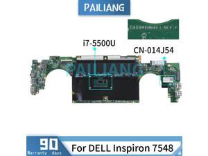 Laptop motherboard For DELL Inspiron 7548 i7-5500U Mainboard CN-014J54 DA0AM6MB8F1 SR23W DDR3 tesed