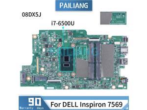 For DELL Inspiron 7569 i7-6500U Laptop Motherboard 08DX5J 15264-1 SR2EZ DDR3 Notebook Mainboard