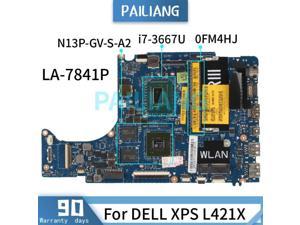 Laptop motherboard For DELL XPS L421X i7-3667U Mainboard LA-7841P SR0N5 N13P-GV-S-A2 DDR3 tesed