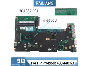 Laptop motherboard For HP Probook 430 440 G3 i7-6500U Mainboard DA0X61MB6G0 831862-601 SR2EZ DDR3 tesed