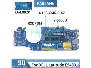 For DELL Latitude E5480 I7-6600U Laptop Motherboard LA-E082P 0XDPDM SR2F1 N16S-GMR-S-A2 DDR4 Notebook Mainboard