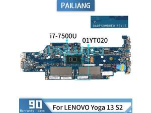 Mainboard For LENOVO Yoga 13 S2 i7-7500U Laptop motherboard 01YT020 DA0PS9MB8E0 SR2ZV DDR4 Tested OK