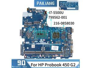 Laptop motherboard For HP Probook 450 G2 I7-5500U Mainboard LA-B181P 799562-001 216-0858030 DDR3 tesed