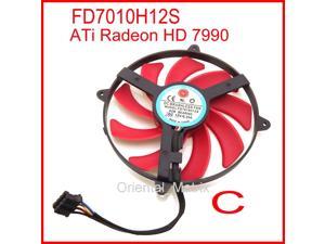NTK FD7010H12S 9cm DC 12V 0.35A 4Pin For ATi Radeon HD 7990 (3 Fan Model) Graphics Card Cooling Fan