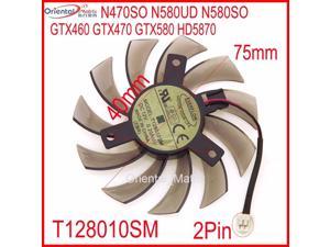 T128010SM 12V 0.2A 2Pin For Gigabyte N470SO N580UD N580SO GTX460 GTX580 HD5870 Graphics Card Cooling Fan