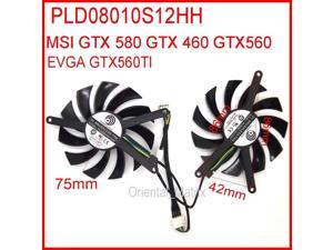 2pcs/lot PLD08010S12HH 12V 0.35A 75mm For MSI GTX580 GTX460 GTX560 EVGA GTX560TI Graphics Card Fan
