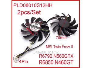 2pcs/lot T128010SH DC 12V 75mm 0.25A 3/4/5Pin GPU Graphics Card Fan 4pin 
