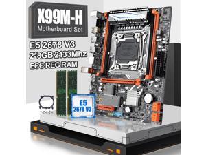 JINGSHA X99 lga 2011-3 motherboard set with XEON E5 2678V3 and 2*8gb DDR4 2133MHZ ECC REG RAM support NVME M.2 USB3.0 SATA 3.0