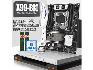 JINGSHA X99 E8I Motherboard Set LGA 201-3 V3V4 With XEON E5 2678V3 And 2pcs 16GB DDR4 2400MHZ ECC REG RAM Support Turbo Boost
