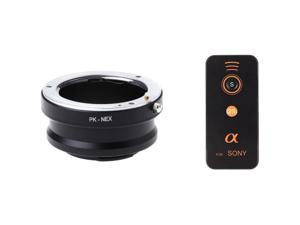 Remote Control IR Wireless For Sony Series II A7, A7R With Adapter Ring For Pentax K Pk Lens To -For Sony Nex E