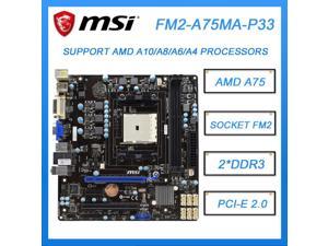 Socket FM2 Motherboard MSI FM2-A75MA-P33 Motherboard  FM2 DDR3 AMD A75 PCI-E 2.0 USB3.0 SATA III Micro ATX For A10-5800K cpus