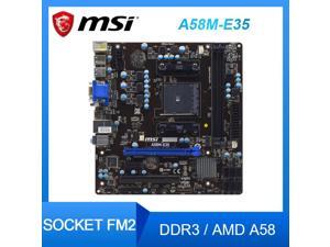 FM2 Motherboard MSI A58M-E35 Motherboard Socket FM2 DDR3  AMD A58 USB2.0 PCI-E 3.0 SATA 2  Micro ATX  For A6-7400K A4-6300 cpus