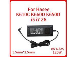 120W 19V6.21A AC Adapter Charger For Hasee K610C K660D K650D i5 i7 Z6 Laptop Supply Power Adapter 5.5MM*2.5MM