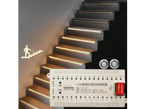 Stair LED Motion Sensor Controller DC12V 24V 32 Channels Indoor PIR Night Light Dimmer For Stairs Flexible Strip
