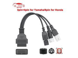 For Yamaha 3pin 4pin For Honda 6pin to 16pin Motorcycle OBD 2 Extension Cable Male to Female Diagnostic Tool moto OBD2 Connector