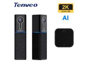 Tenveo Smart Conference Room Camera 2K 60fps AI-Powered Auto Framing & Autofocus Face Recognition and Tracking Made for Huddle Rooms (Tevo-CM1000)