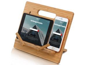 BambuMate Bamboo Cell Phone Tablet Stand Large, Adjustable Desktop Holder Compatible with Kindle, Tablet , Smartphones, Book Stand for Textbook, Recipe, Magazine (Support to 17" Devices) BambuMate Bamboo Cell Phone Tablet Stand Large, Adjustable Desktop Holder Compatible with Kindle, Tablet , Smartphones, Book Stand for Textbook, Recipe, Magazine (Support to 17" Devices)