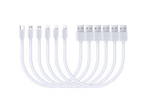 Short USB Cable, Multiple Cables Include 3 lPhone Cables, 1 USB Type C Cable and 2 Micro USB Cable, USB Charging Cords Compatible with iPhone, Android, Samsung and More -30CM Short USB Cable, Multiple Cables Include 3 lPhone Cables, 1 USB Type C Cable and 2 Micro USB Cable, USB Charging Cords Compatible with iPhone, Android, Samsung and More -30CM