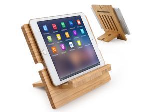 Beebo Beabo Bamboo Cell Phone Tablet Stand, Mobile Bamboo Wooden Desktop Tablet Holder for Phone Ipad, Tablet 9.7, 10.5, 12.9, Phone 12 Plus or Book
