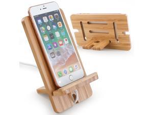 Cell Phone Tablet Stand, Bamboo Wooden Smart Phone Desktop Charging Dock Holder Compatible with Phone 8 Plus X XS Max XR, All iOS & Android Phone- 1 Pack Cell Phone Tablet Stand, Bamboo Wooden Smart Phone Desktop Charging Dock Holder Compatible with Phone 8 Plus X XS Max XR, All iOS & Android Phone- 1 Pack