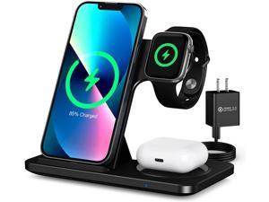 Wireless Charger, 3 in 1 Wireless Charging Station for iWatch SE/7/6/5/4/3/2,AirPods Pro/2, Compatible with iPhone 13/12/12 Pro Max/11 Series/XS Max/XR/XS/X/8/8 Plus/Samsung Galaxy