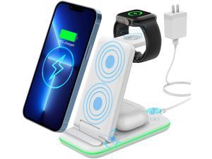 Wireless Charging Station for Apple Devices, KIMILAR 15W Foldable 3 in 1 Fast Wireless Charger Stand for iPhone 13 12 11 Pro/Pro Max/XR/XS/X, iWatch 7 6 SE 5 4 3, Airpods,for Samsung S22 S21 S10 S9 S8