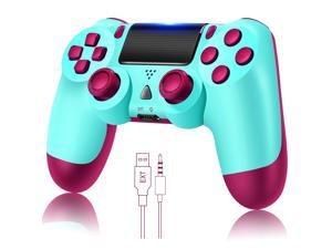 YU33 Wireless Remote Controller Compatible with Playstation 4 System for PS4 Console with Two Motors and Charging Cable Great Gamepad Gift for GirlsKidsManBerryBlue mando2022 New Model Joystick