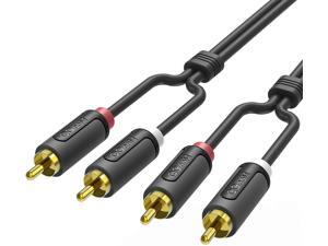 RCA Stereo Cable, QGeeM 2RCA to 2RCA Cable,Digital & Analogue,Double-Shielded for Headphones,Home System,Car Stereo, iPods, iPhones,MP3 Players and More,RCA Stereo Audio Cable (6FT)