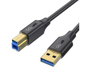 USB 3.0 Cable, QGeeM Superspeed USB 3.0 Cable A Male to B Male Compatible with Docking Station, Monitor, External Hard Drivers, Scanner and More, USB 3.0 Upstream Cable-3FT