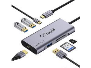 USB C Hub HDMI Adapter,QGeeM 7 in 1 Type C Hub to HDMI 4k,3 USB 3.0 Ports,100W Power Delivery,SD/TF Card Readers Compatible with MacBook Pro 13/15(Thunderbolt 3),2018 Mac Air,Chromebook USB C Adapter USB C Hub HDMI Adapter,QGeeM 7 in 1 Type C Hub to HDMI 4k,3 USB 3.0 Ports,100W Power Delivery,SD/TF Card Readers Compatible with MacBook Pro 13/15(Thunderbolt 3),2018 Mac Air,Chromebook USB C Adapter
