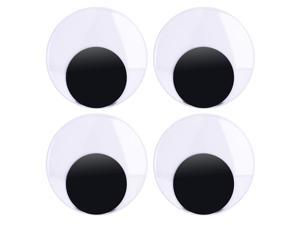 4 Inch Large Sized Plastic Wiggle Eyes with Self Adhesive for Craft Decorations, 4 Pack