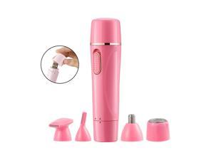 4 in 1 Electric Shaver for Women,Legs Bikini Facial Nose Body Hair Ears Eyebrows Trimmer Cordless USB Rechargeable Painless Shaver Red