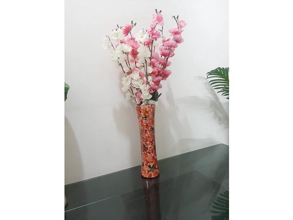 India Meets India Handmade Wooden Flower Vase w/ 7 Yellow Artificial Flowers  Sticks [12 Pink Vase] Decorative Flower Vase for Home Décor/Living  Room/Office/Table Top/Dining Area and Windowsill Décor 