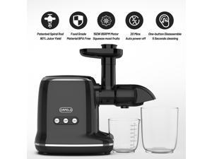 ORFELD Masticating Juicer for Fruits&Vegetable, Cold Press Juicer with 95% Juice Yield & Purest Juice, Easy Cleaning & Quiet Motor Masticating (Black)