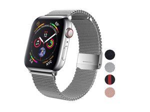 Apple Watch band 6 5 4 3 2 1 SE Replacement Stainless Steel MESH Milanese loop Style Siliver For Apple WatchSiliver 4244mm